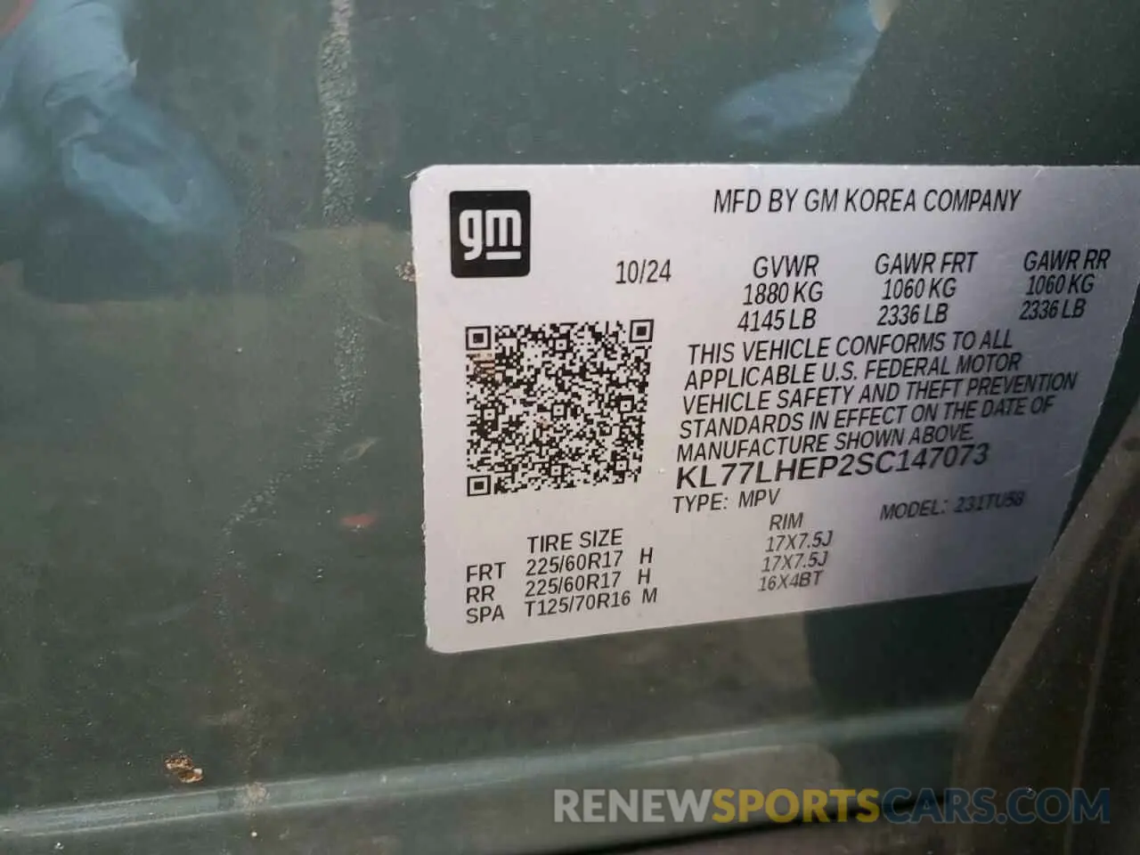 14 Фотография поврежденного автомобиля KL77LHEP2SC147073 CHEVROLET TRAX 2025