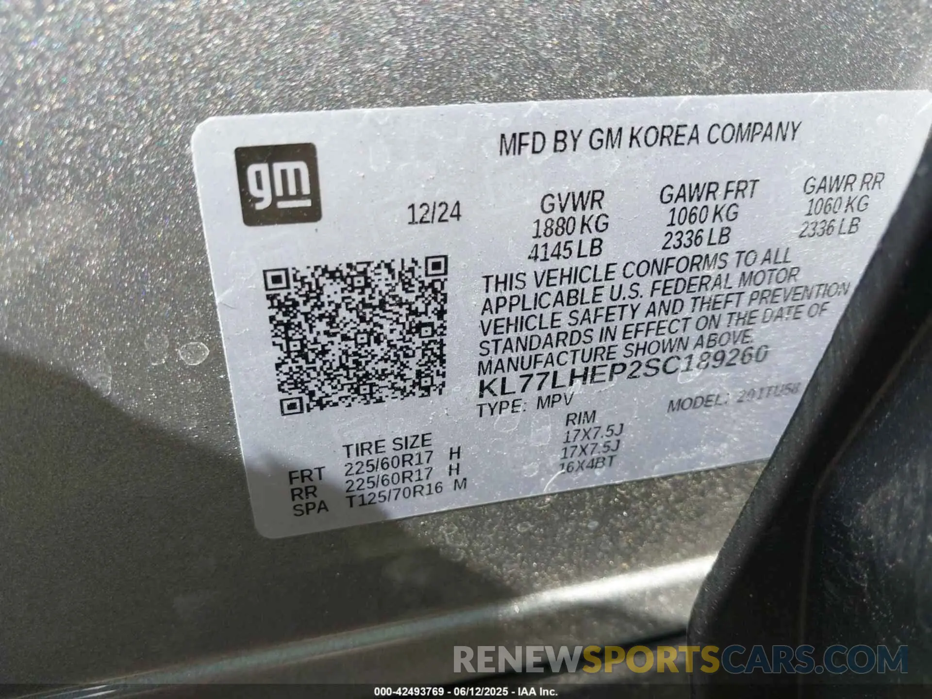 9 Photograph of a damaged car KL77LHEP2SC189260 CHEVROLET TRAX 2025