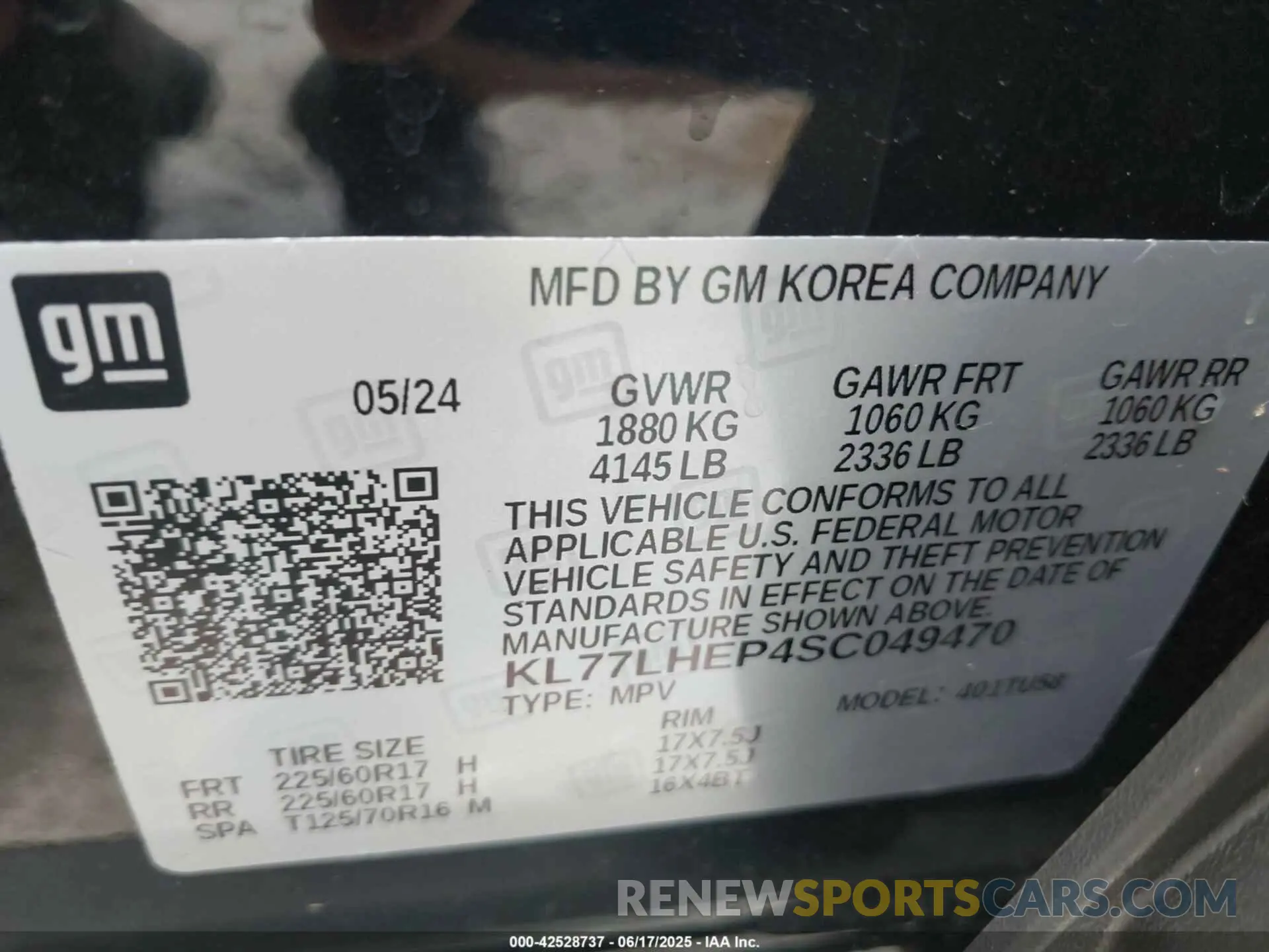 9 Photograph of a damaged car KL77LHEP4SC049470 CHEVROLET TRAX 2025