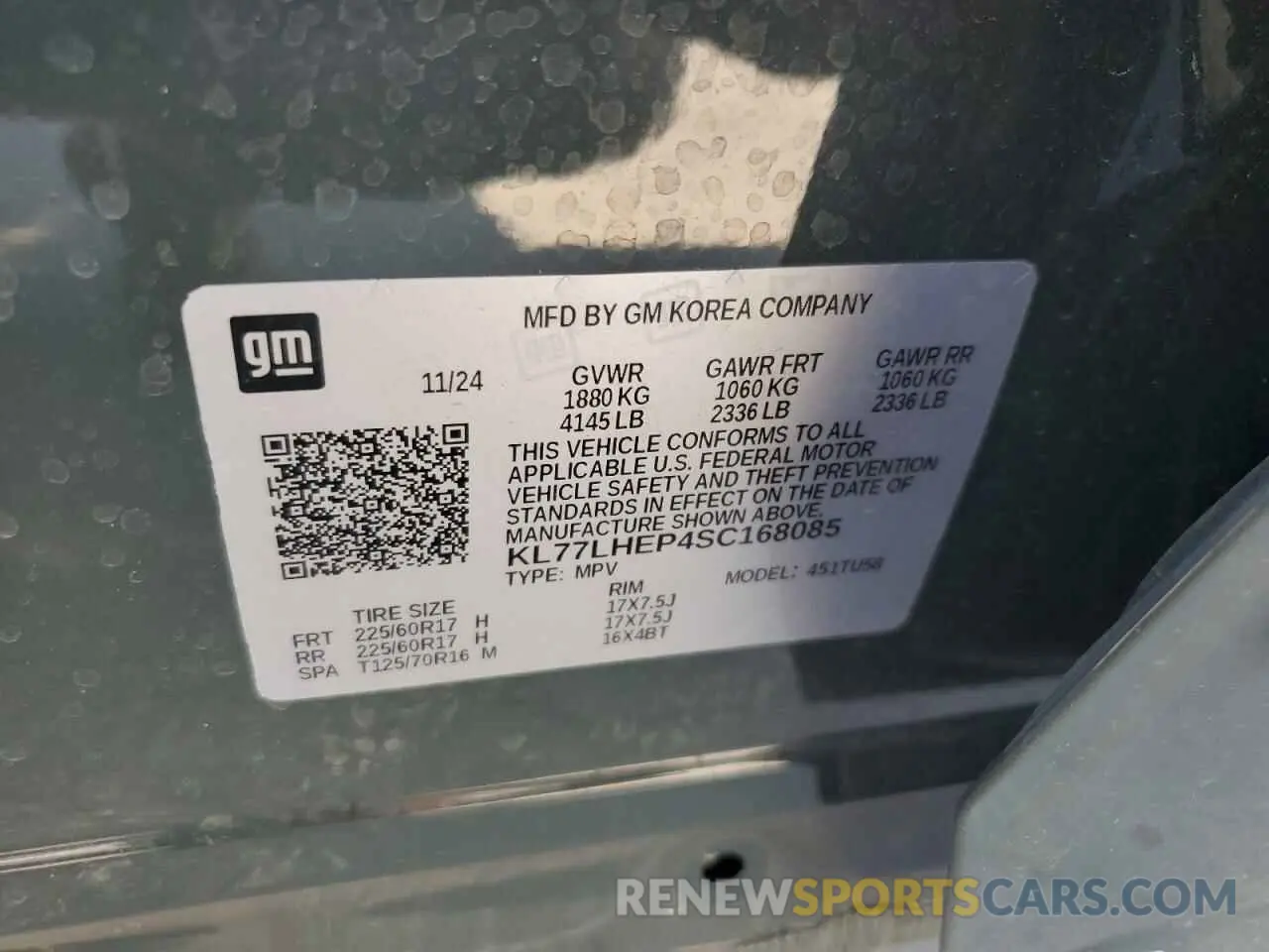 12 Photograph of a damaged car KL77LHEP4SC168085 CHEVROLET TRAX 2025