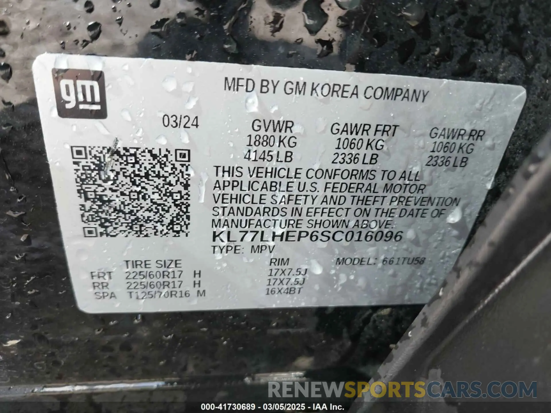 9 Фотография поврежденного автомобиля KL77LHEP6SC016096 CHEVROLET TRAX 2025
