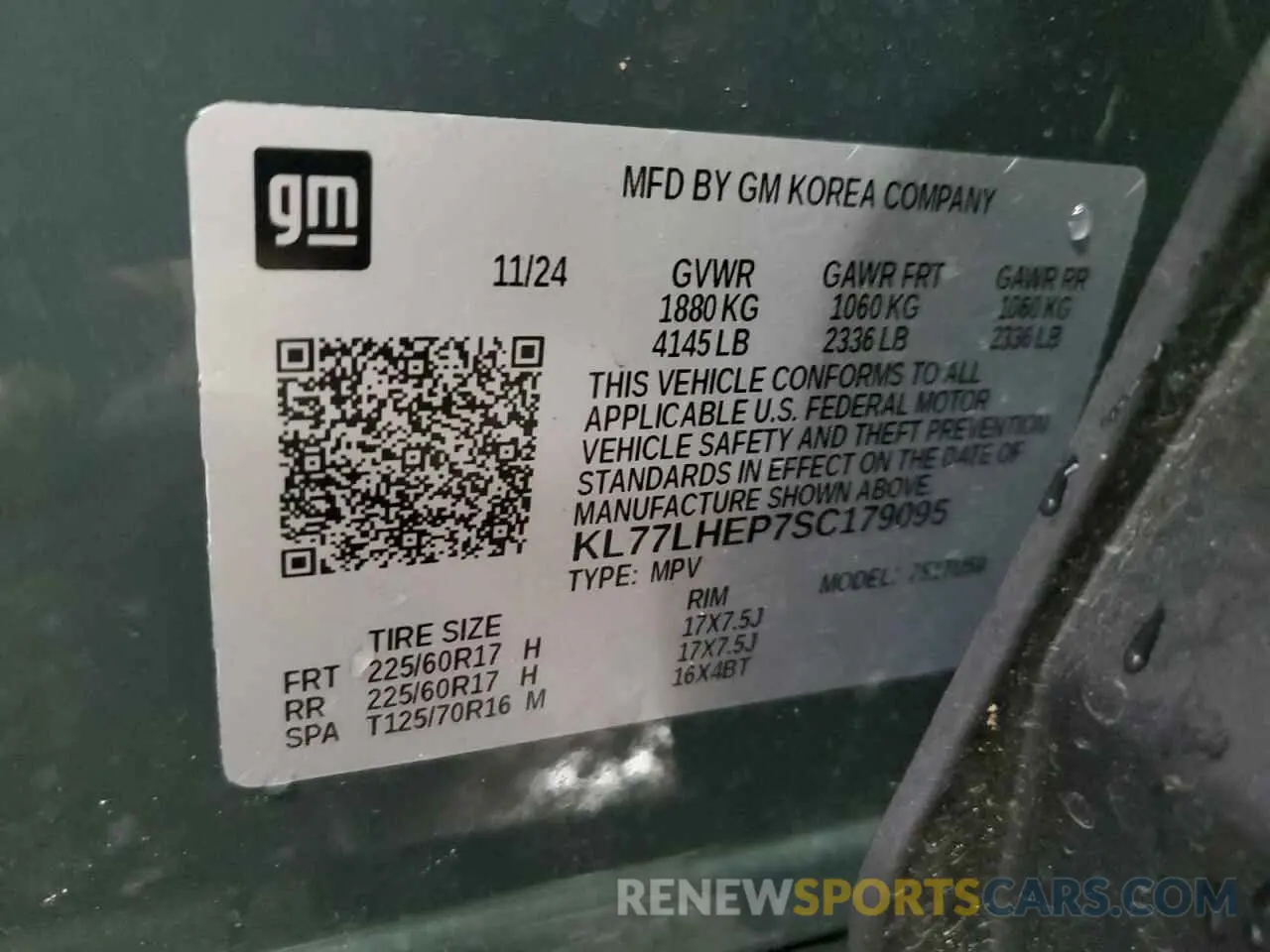 13 Photograph of a damaged car KL77LHEP7SC179095 CHEVROLET TRAX 2025