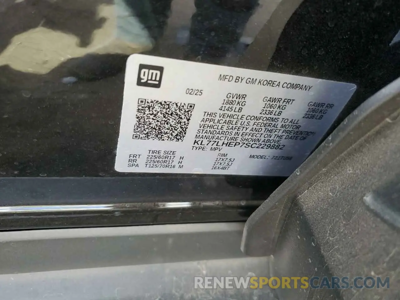 13 Photograph of a damaged car KL77LHEP7SC229882 CHEVROLET TRAX 2025