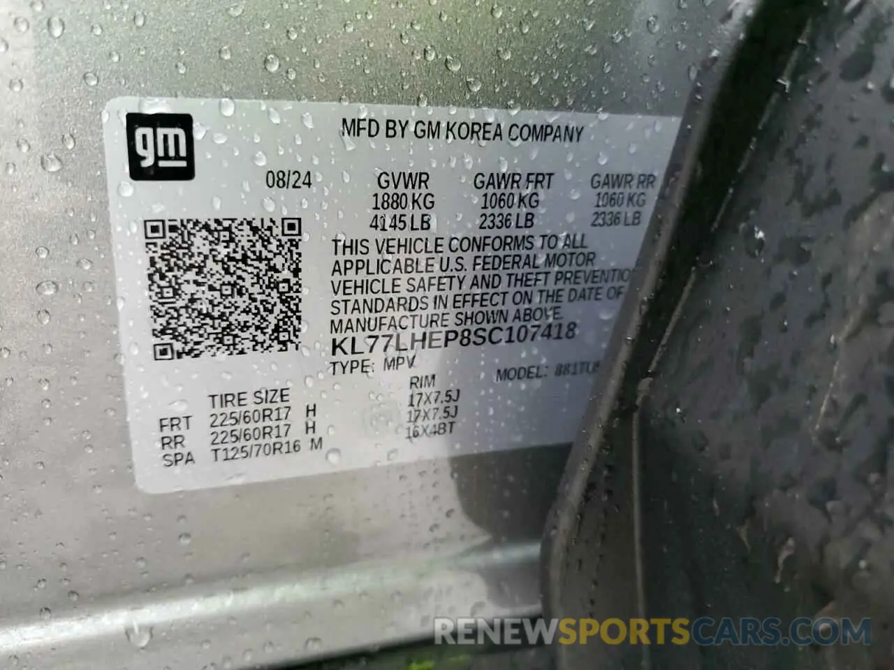 12 Фотография поврежденного автомобиля KL77LHEP8SC107418 CHEVROLET TRAX 2025