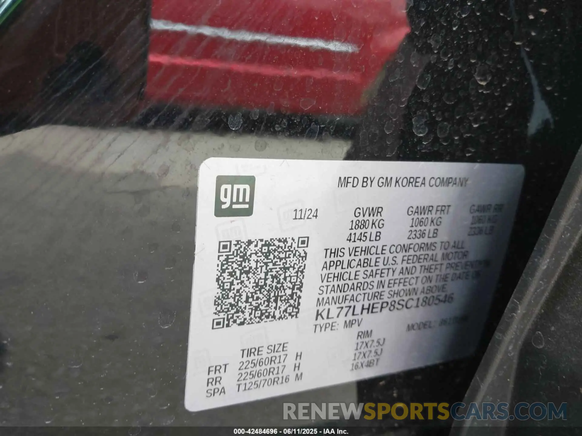 9 Photograph of a damaged car KL77LHEP8SC180546 CHEVROLET TRAX 2025