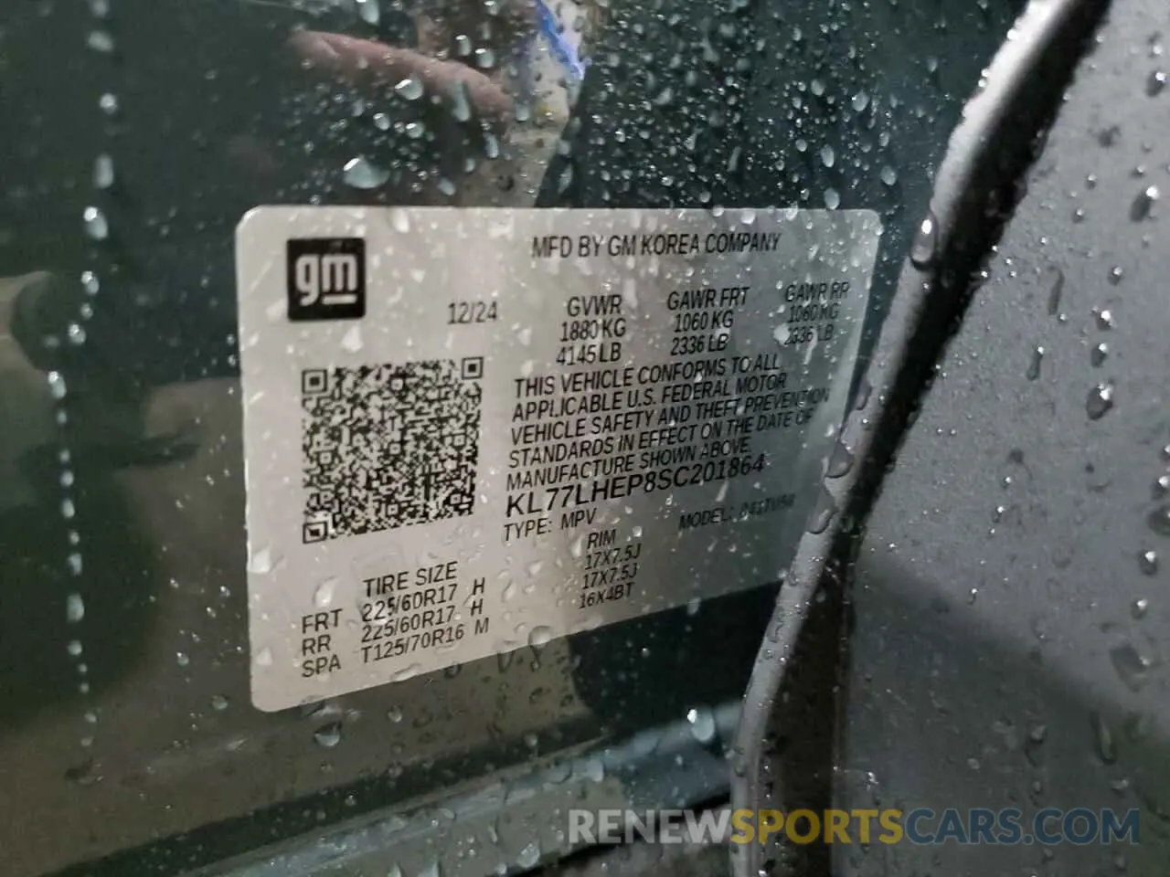 14 Фотография поврежденного автомобиля KL77LHEP8SC201864 CHEVROLET TRAX 2025