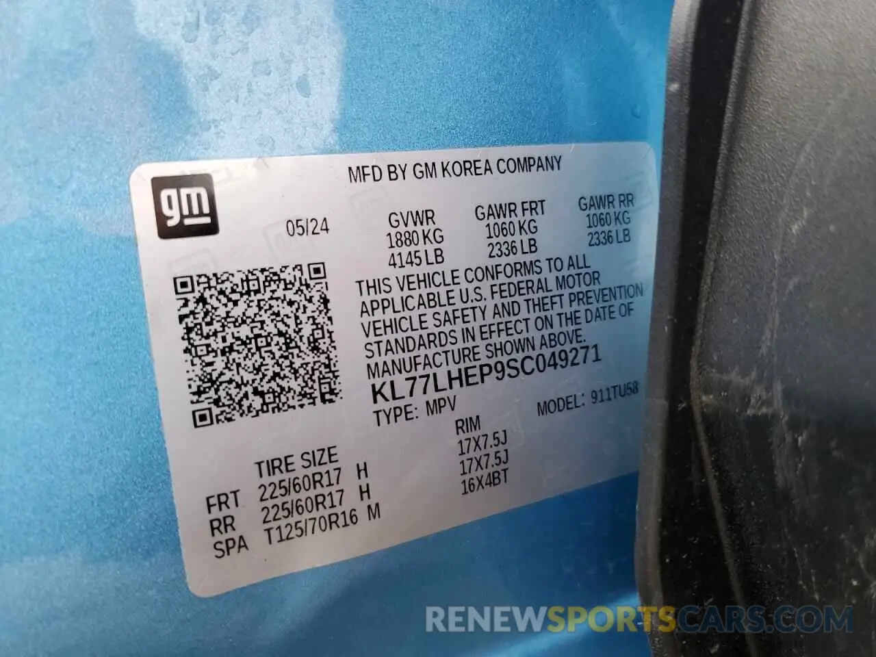 14 Фотография поврежденного автомобиля KL77LHEP9SC049271 CHEVROLET TRAX 2025
