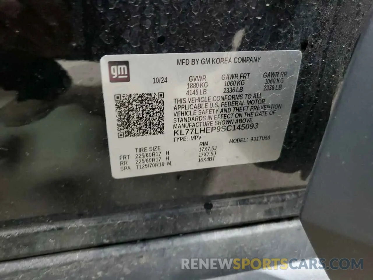 13 Photograph of a damaged car KL77LHEP9SC145093 CHEVROLET TRAX 2025