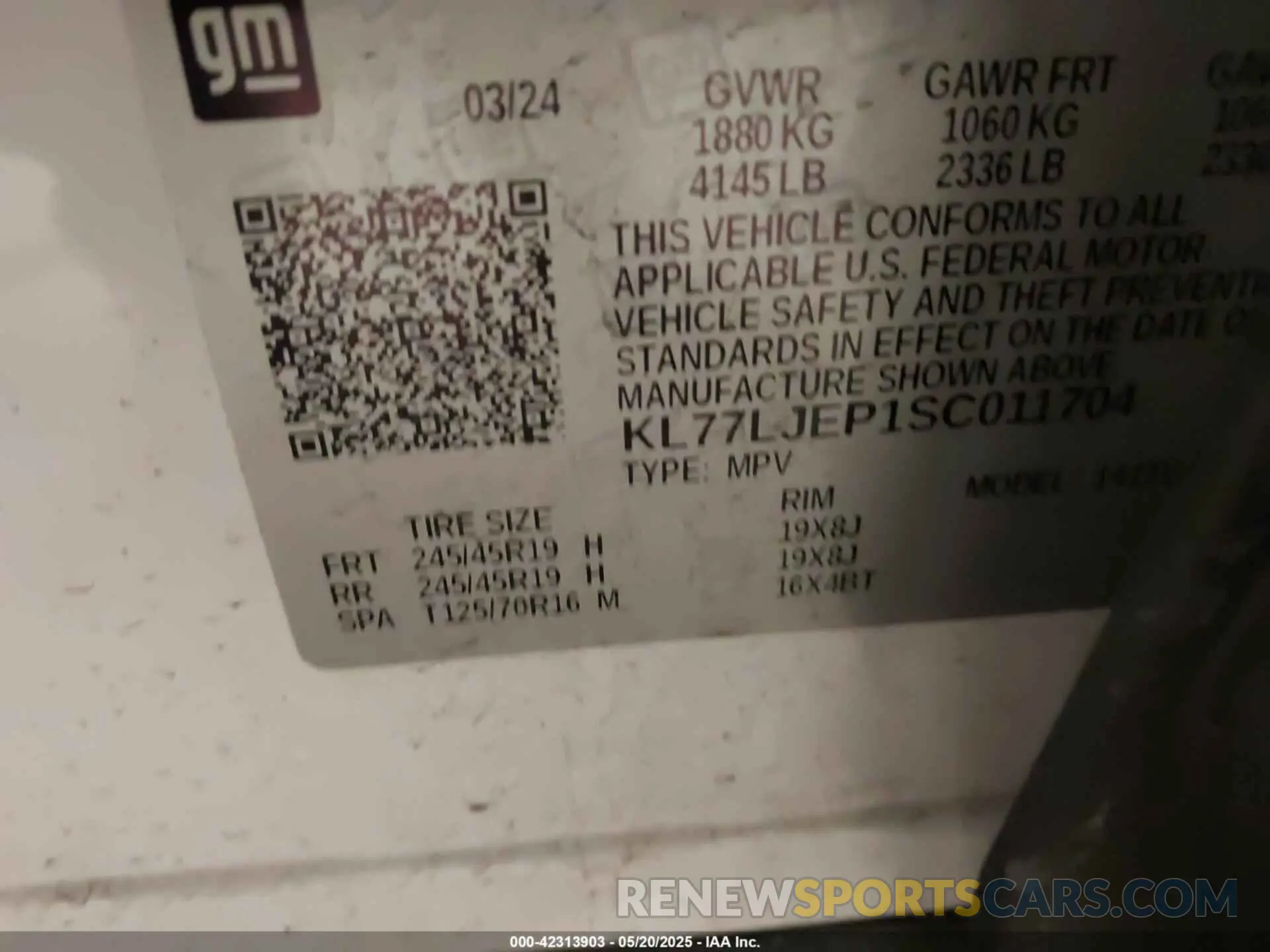 9 Photograph of a damaged car KL77LJEP1SC011704 CHEVROLET TRAX 2025