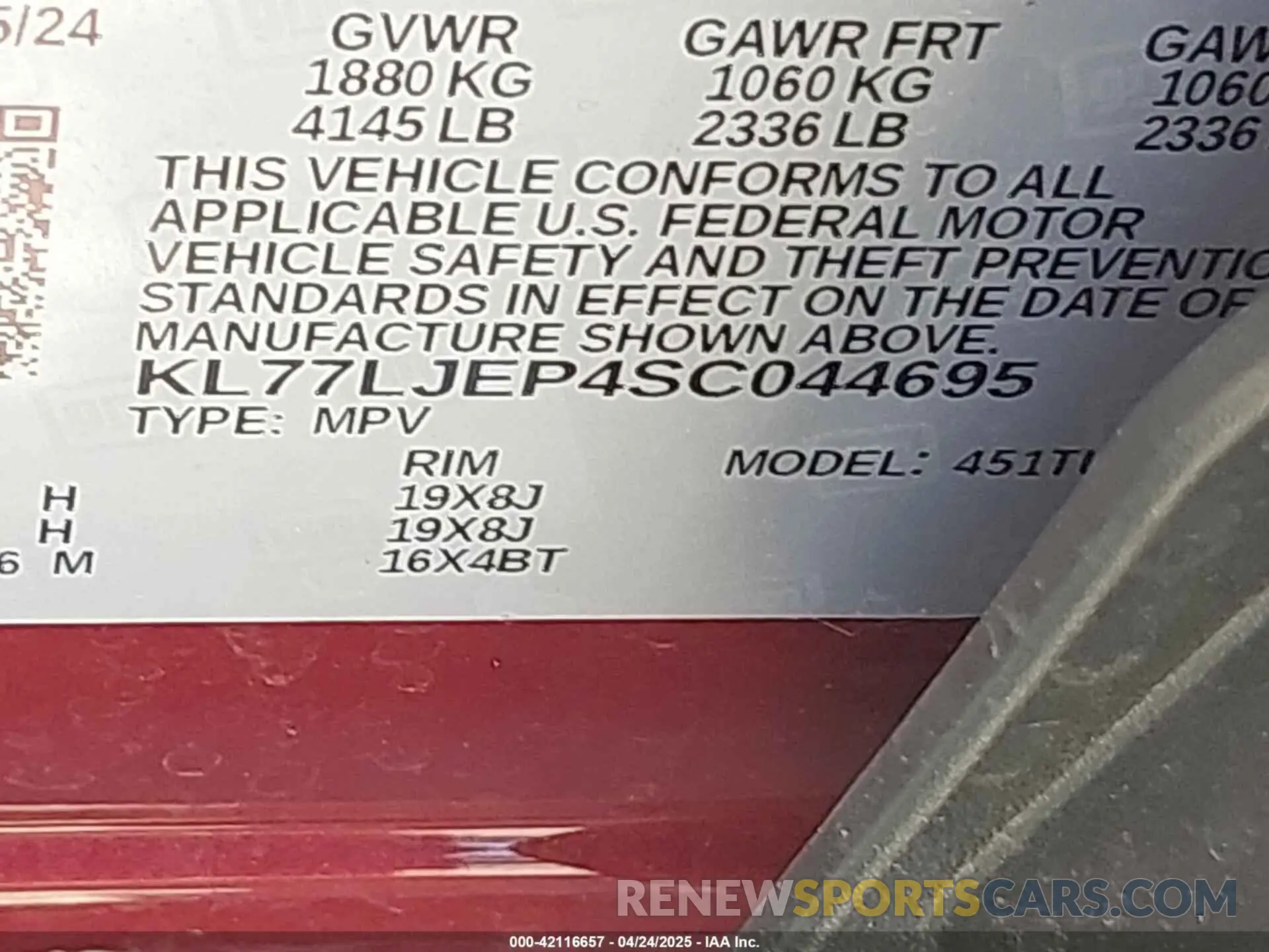9 Photograph of a damaged car KL77LJEP4SC044695 CHEVROLET TRAX 2025