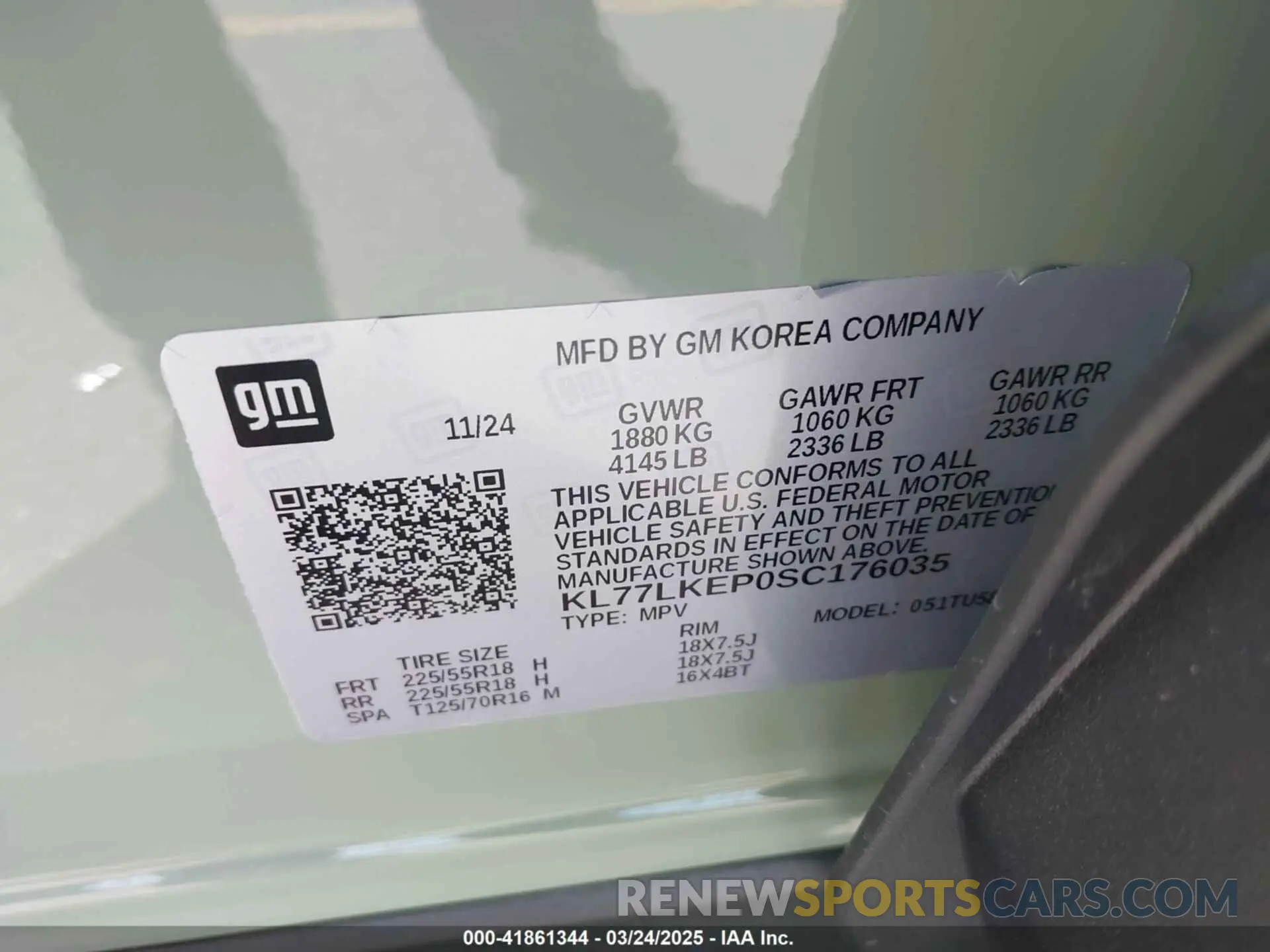 9 Фотография поврежденного автомобиля KL77LKEP0SC176035 CHEVROLET TRAX 2025