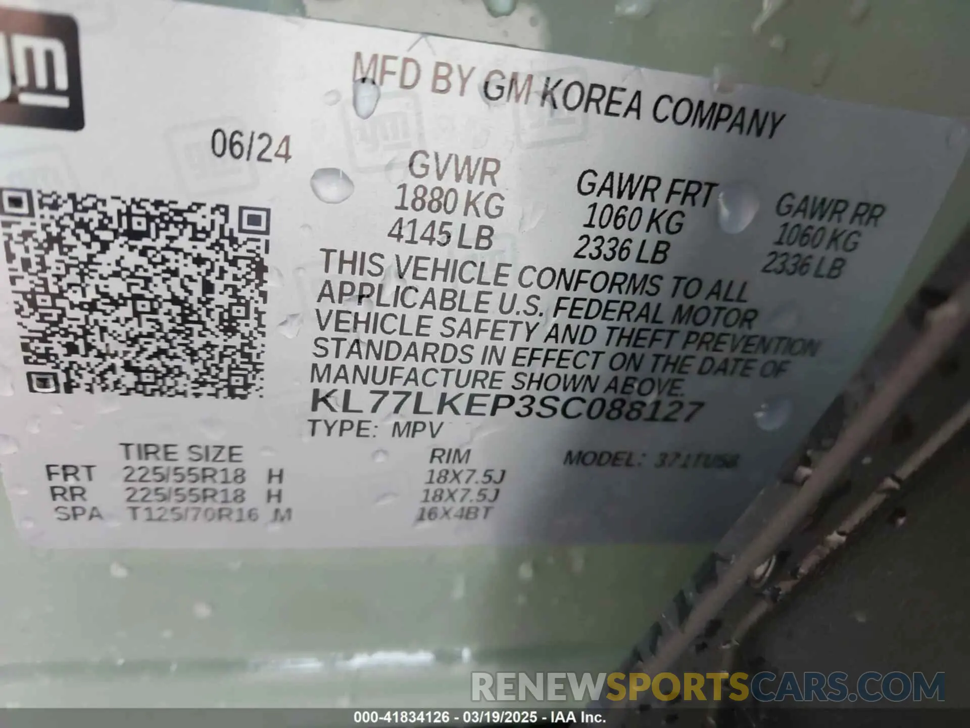 9 Photograph of a damaged car KL77LKEP3SC088127 CHEVROLET TRAX 2025