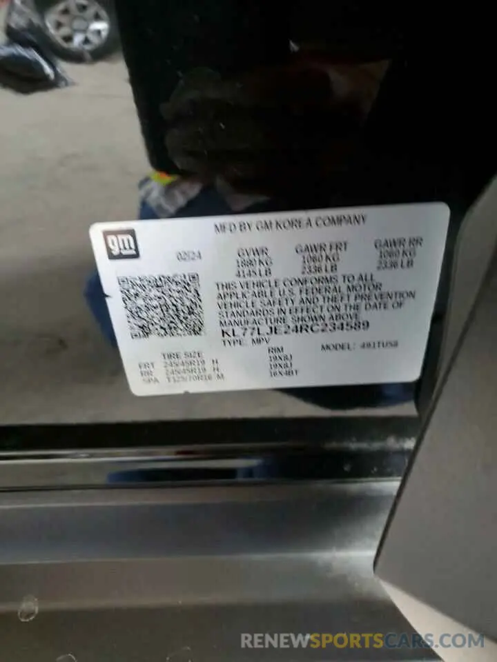 15 Photograph of a damaged car KL77LJE24RC234589 CHEVROLET TRAX 2RS 2024