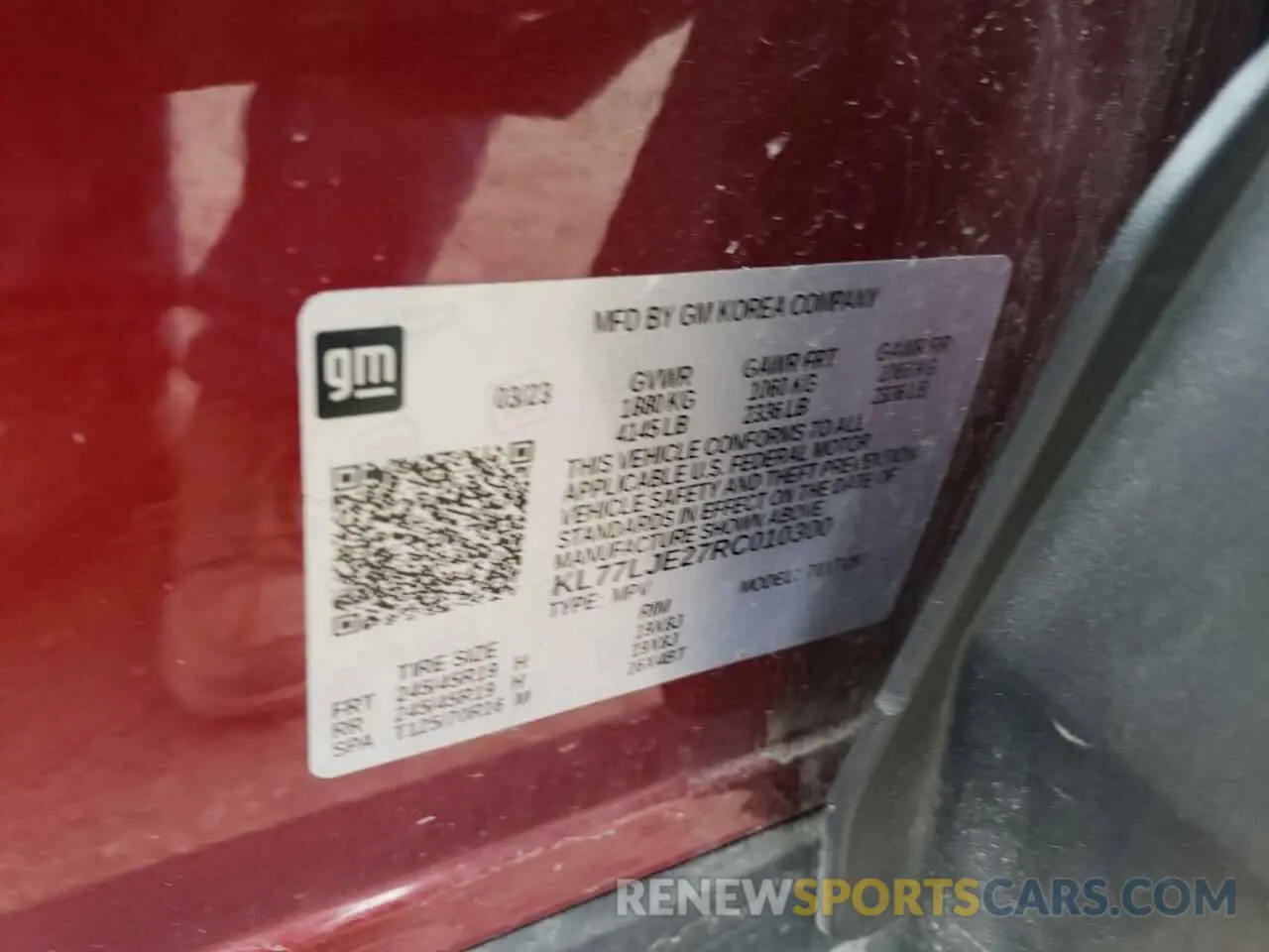 13 Фотография поврежденного автомобиля KL77LJE27RC010300 CHEVROLET TRAX 2RS 2024