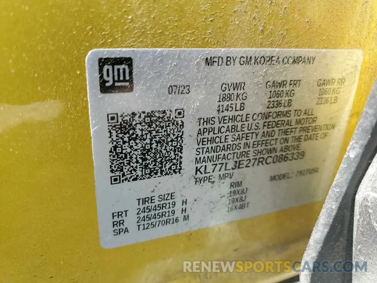 12 Photograph of a damaged car KL77LJE27RC086339 CHEVROLET TRAX 2RS 2024