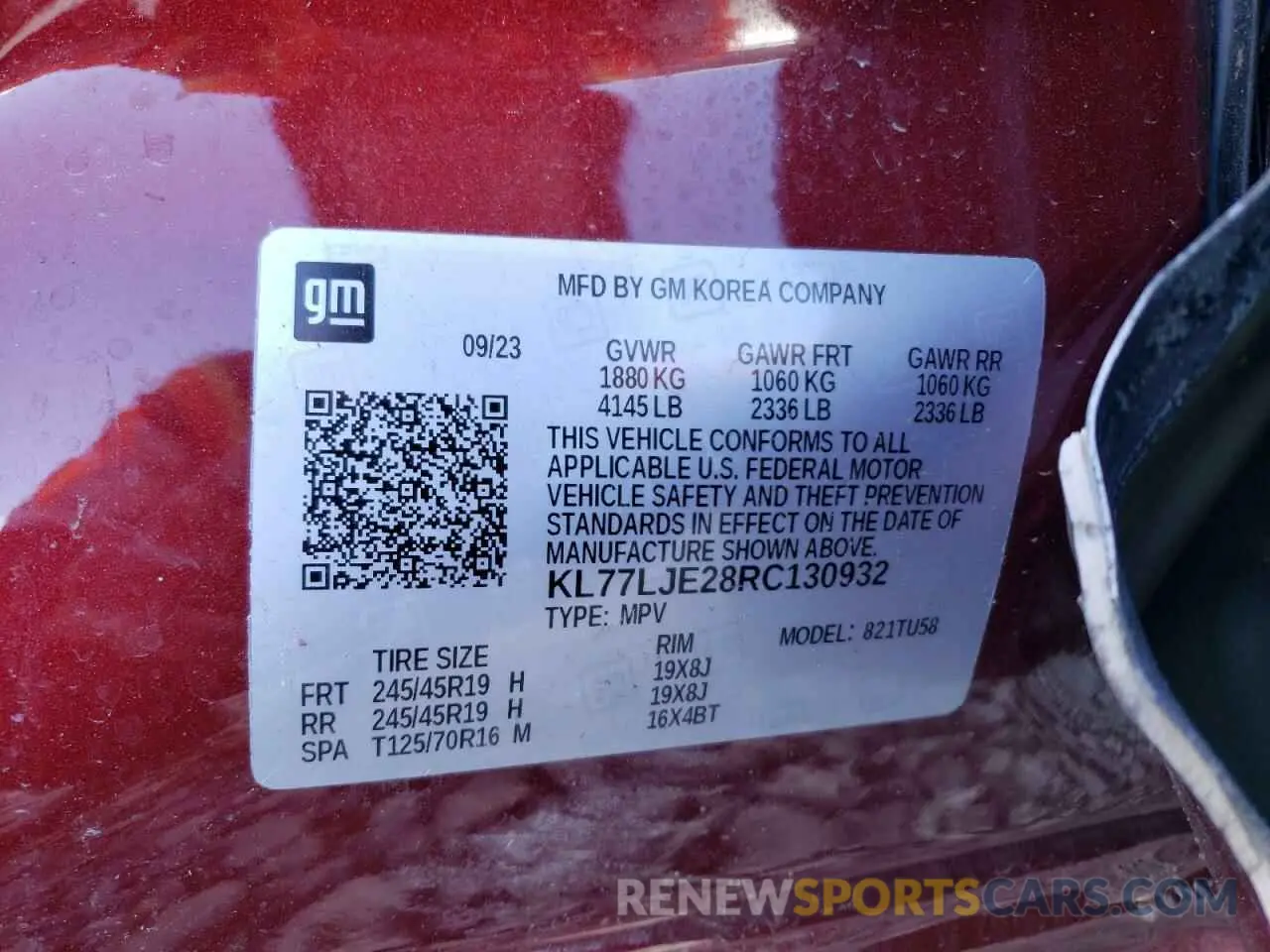 13 Фотография поврежденного автомобиля KL77LJE28RC130932 CHEVROLET TRAX 2RS 2024