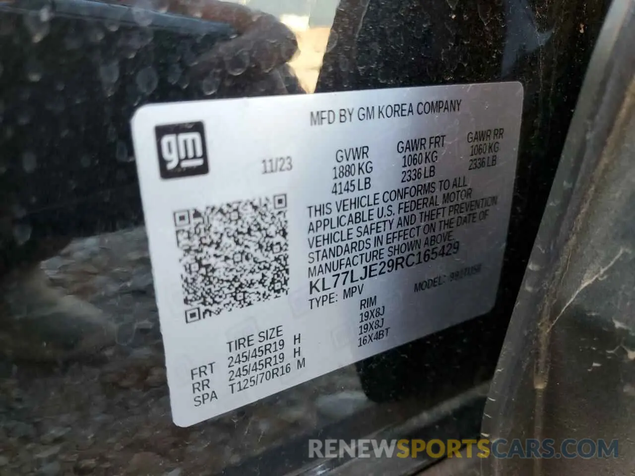 13 Photograph of a damaged car KL77LJE29RC165429 CHEVROLET TRAX 2RS 2024