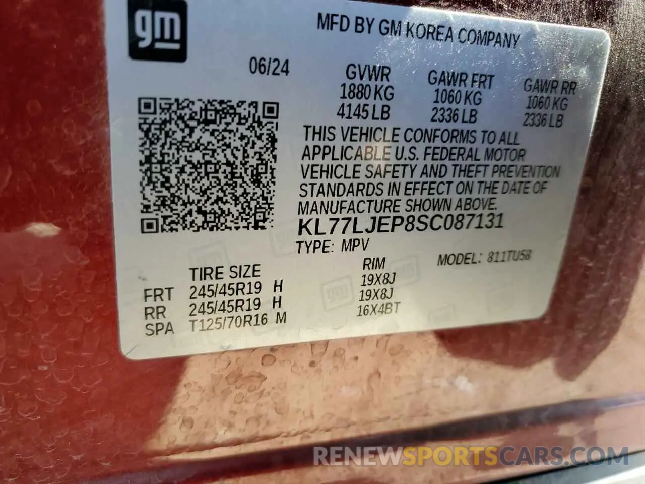 13 Фотография поврежденного автомобиля KL77LJEP8SC087131 CHEVROLET TRAX 2RS 2025