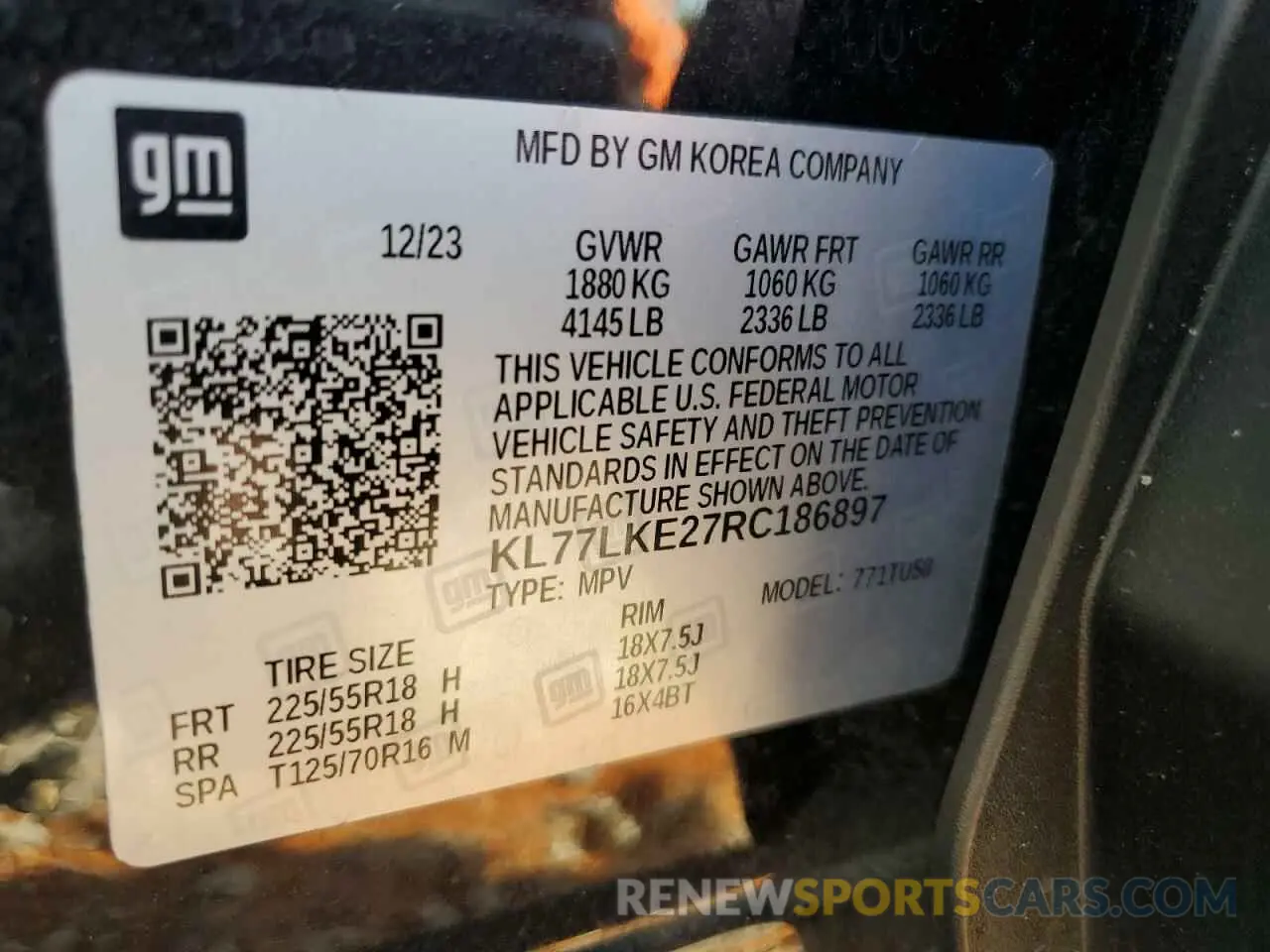 12 Photograph of a damaged car KL77LKE27RC186897 CHEVROLET TRAX ACTIV 2024