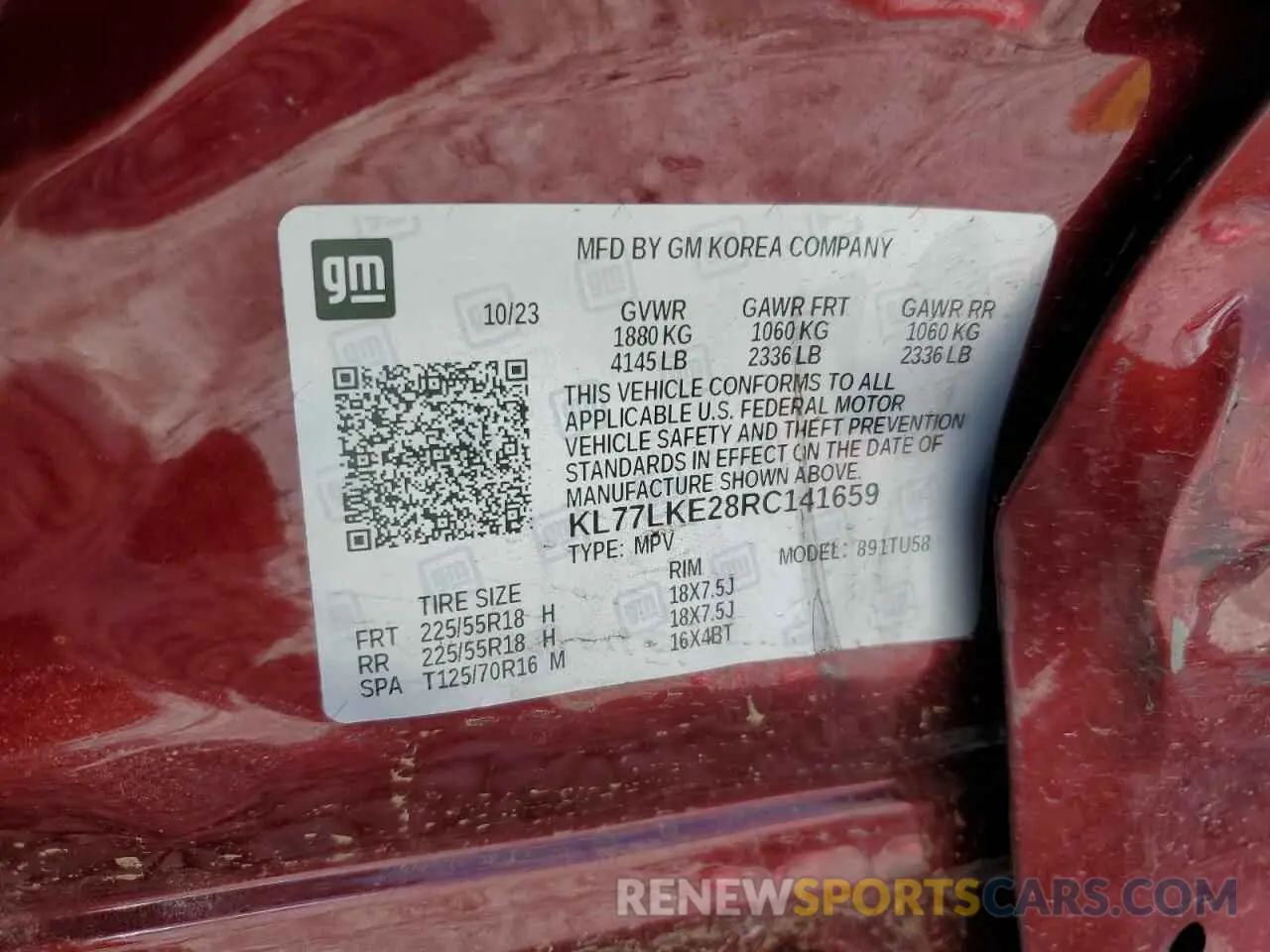13 Фотография поврежденного автомобиля KL77LKE28RC141659 CHEVROLET TRAX ACTIV 2024