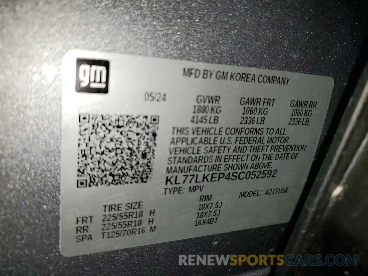 12 Photograph of a damaged car KL77LKEP4SC052592 CHEVROLET TRAX ACTIV 2025