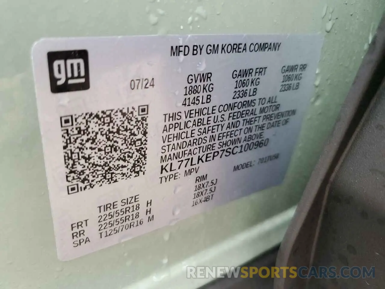 15 Фотография поврежденного автомобиля KL77LKEP7SC100960 CHEVROLET TRAX ACTIV 2025
