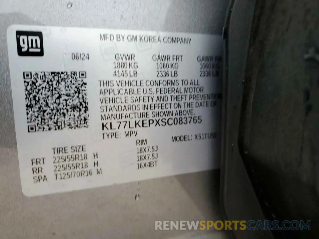 13 Photograph of a damaged car KL77LKEPXSC083765 CHEVROLET TRAX ACTIV 2025