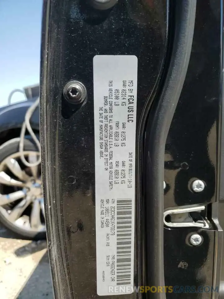 12 Photograph of a damaged car 2C3CCAAG1KH733179 CHRYSLER 300 2019