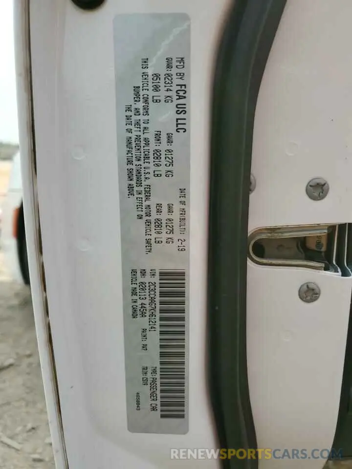 14 Photograph of a damaged car 2C3CCAAG7KH612141 CHRYSLER 300 2019