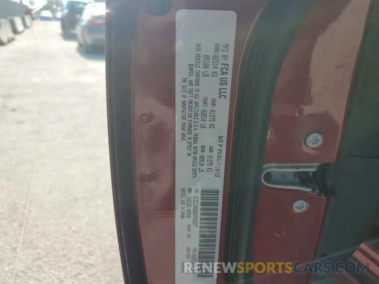 13 Photograph of a damaged car 2C3CCAAG8KH745877 CHRYSLER 300 2019