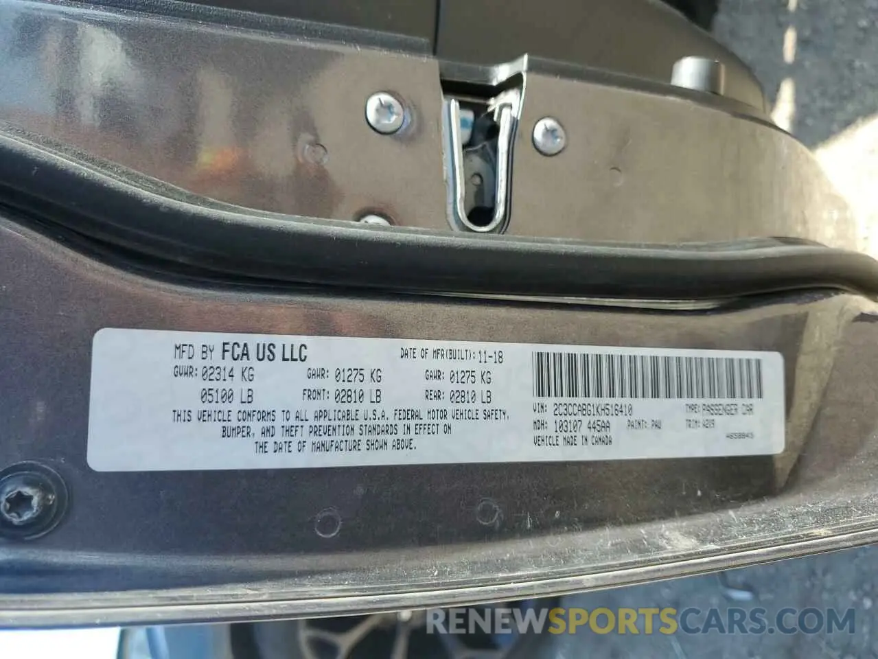 13 Photograph of a damaged car 2C3CCABG1KH516410 CHRYSLER 300 2019