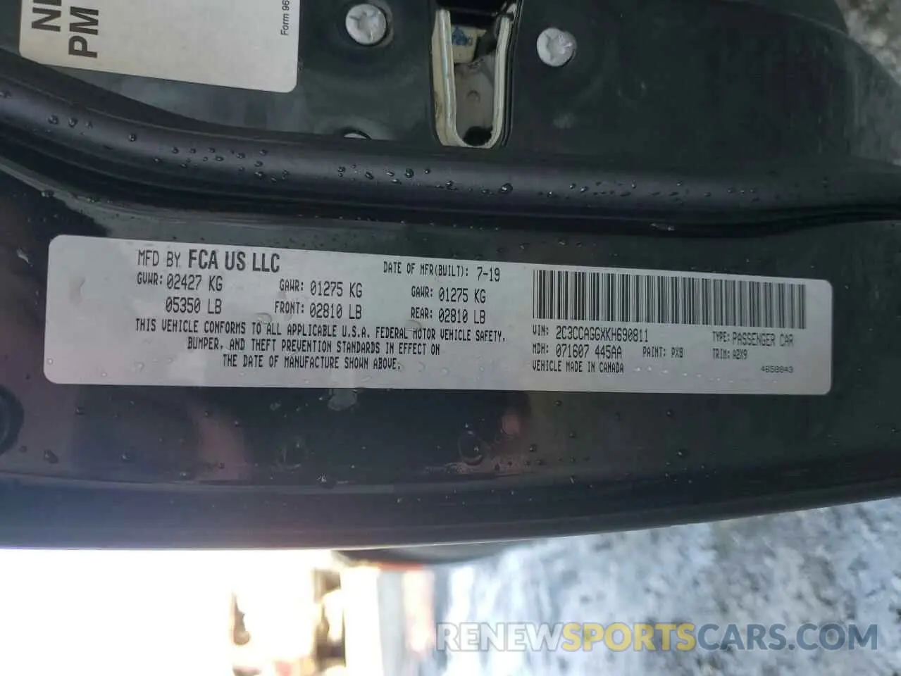 12 Фотография поврежденного автомобиля 2C3CCAGGXKH690811 CHRYSLER 300 2019