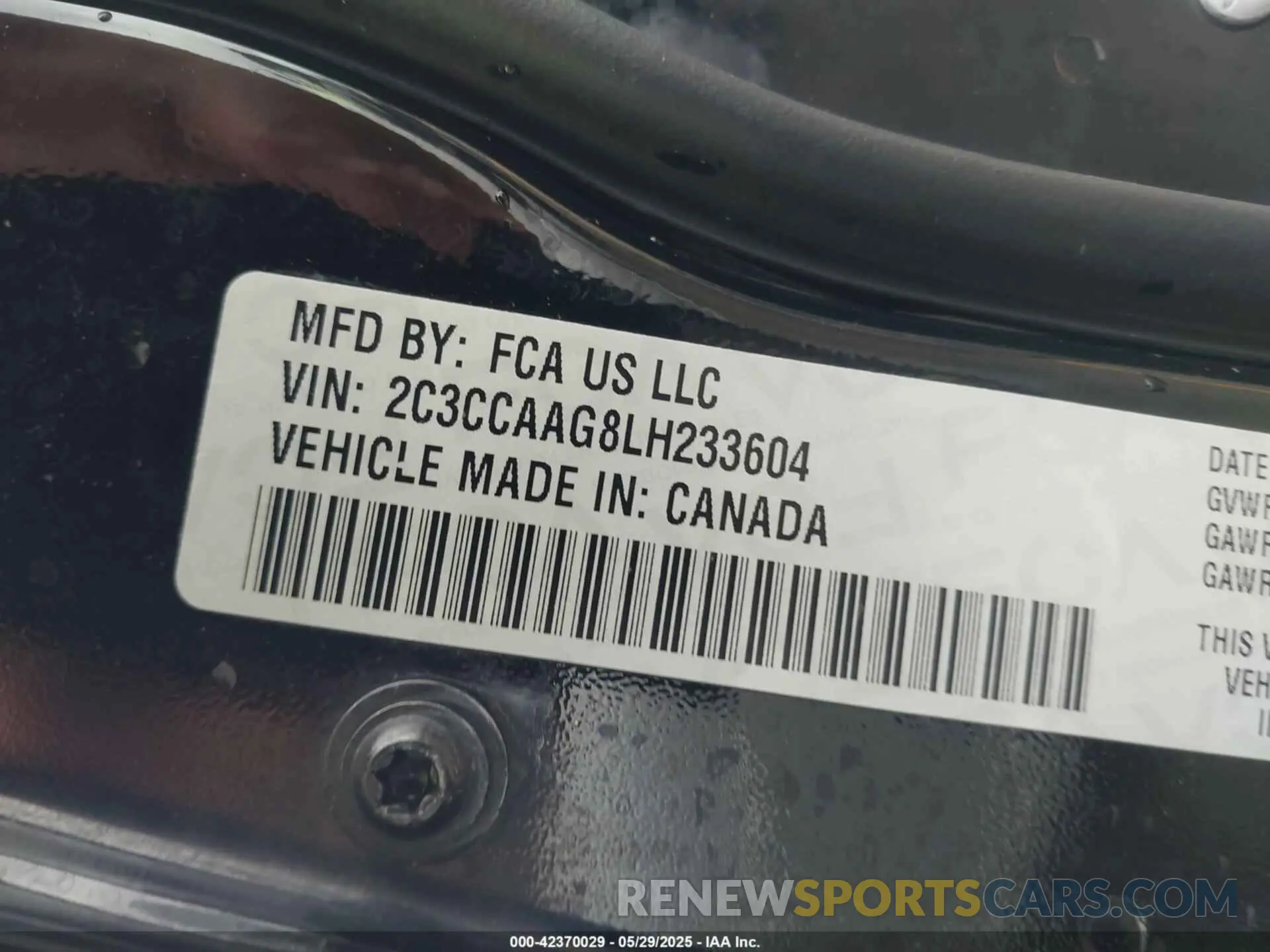 9 Фотография поврежденного автомобиля 2C3CCAAG8LH233604 CHRYSLER 300 2020