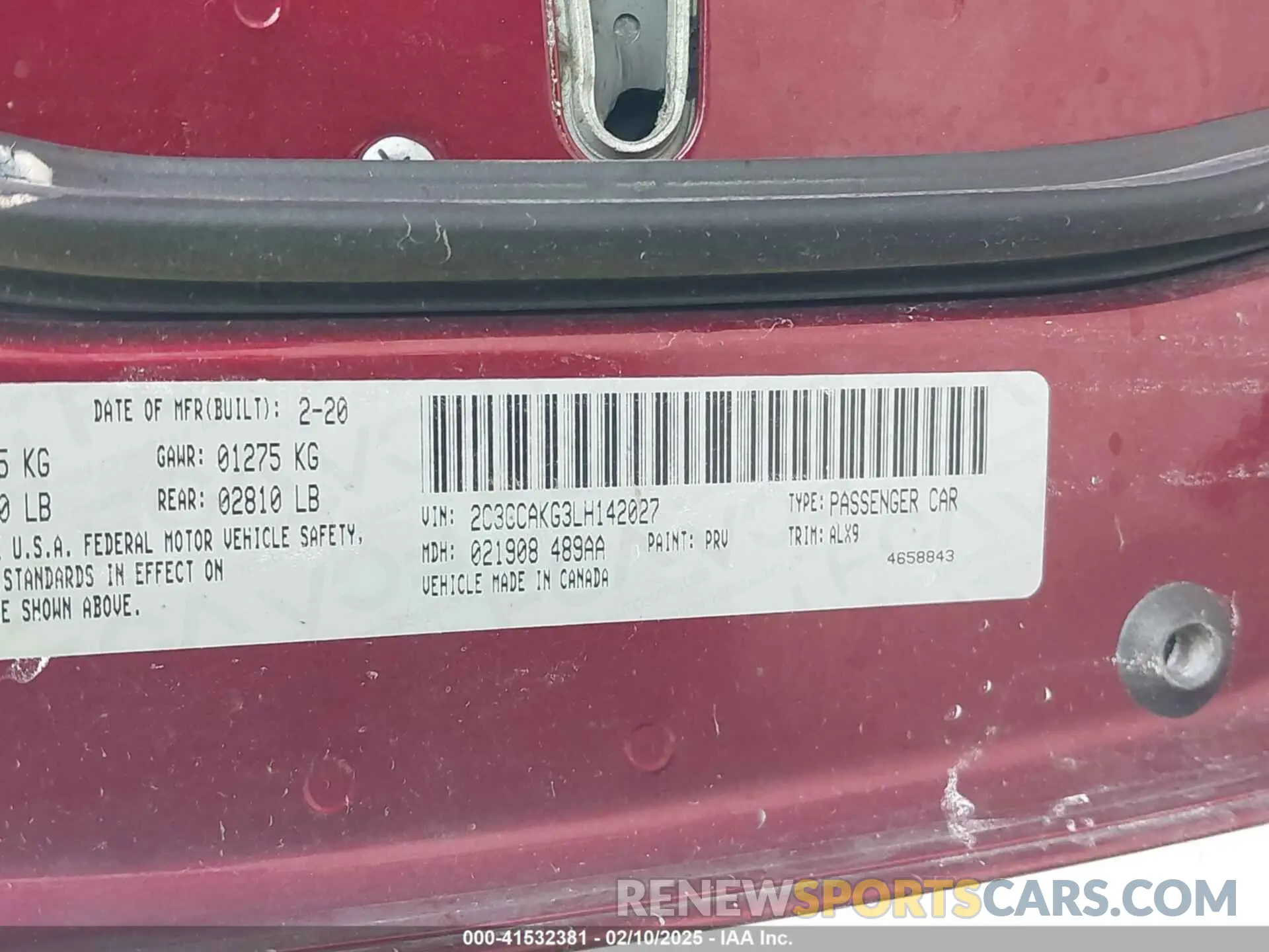 9 Фотография поврежденного автомобиля 2C3CCAKG3LH142027 CHRYSLER 300 2020