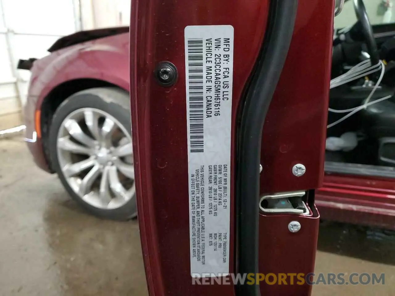 13 Photograph of a damaged car 2C3CCAAG5MH676116 CHRYSLER 300 2021