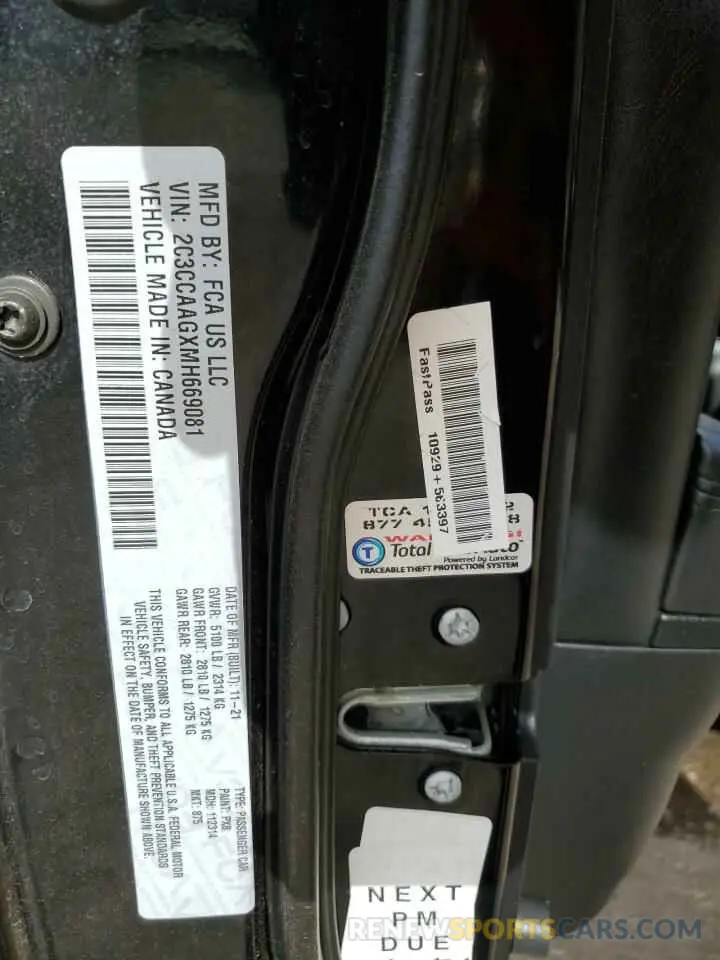 12 Фотография поврежденного автомобиля 2C3CCAAGXMH669081 CHRYSLER 300 2021