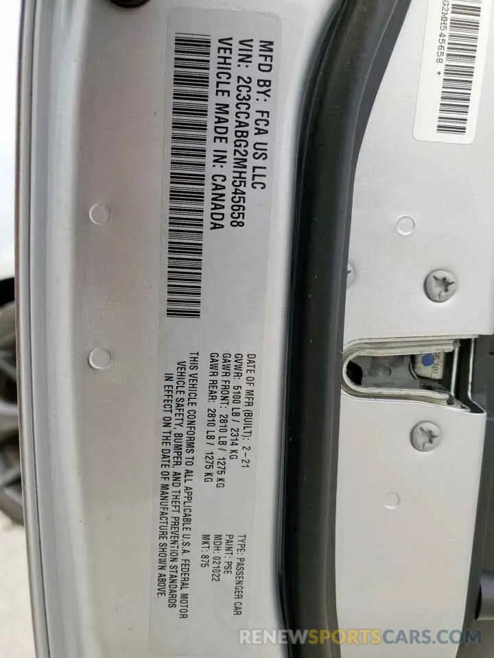 13 Фотография поврежденного автомобиля 2C3CCABG2MH545658 CHRYSLER 300 2021