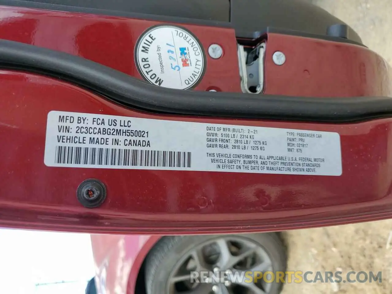 12 Фотография поврежденного автомобиля 2C3CCABG2MH550021 CHRYSLER 300 2021