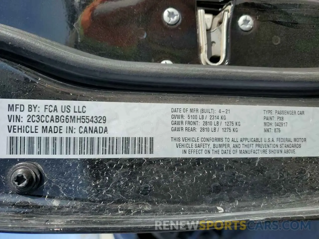 14 Photograph of a damaged car 2C3CCABG6MH554329 CHRYSLER 300 2021