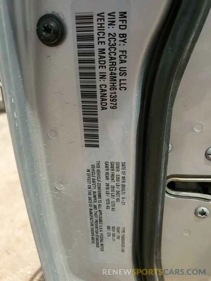 12 Фотография поврежденного автомобиля 2C3CCARG4MH613979 CHRYSLER 300 2021