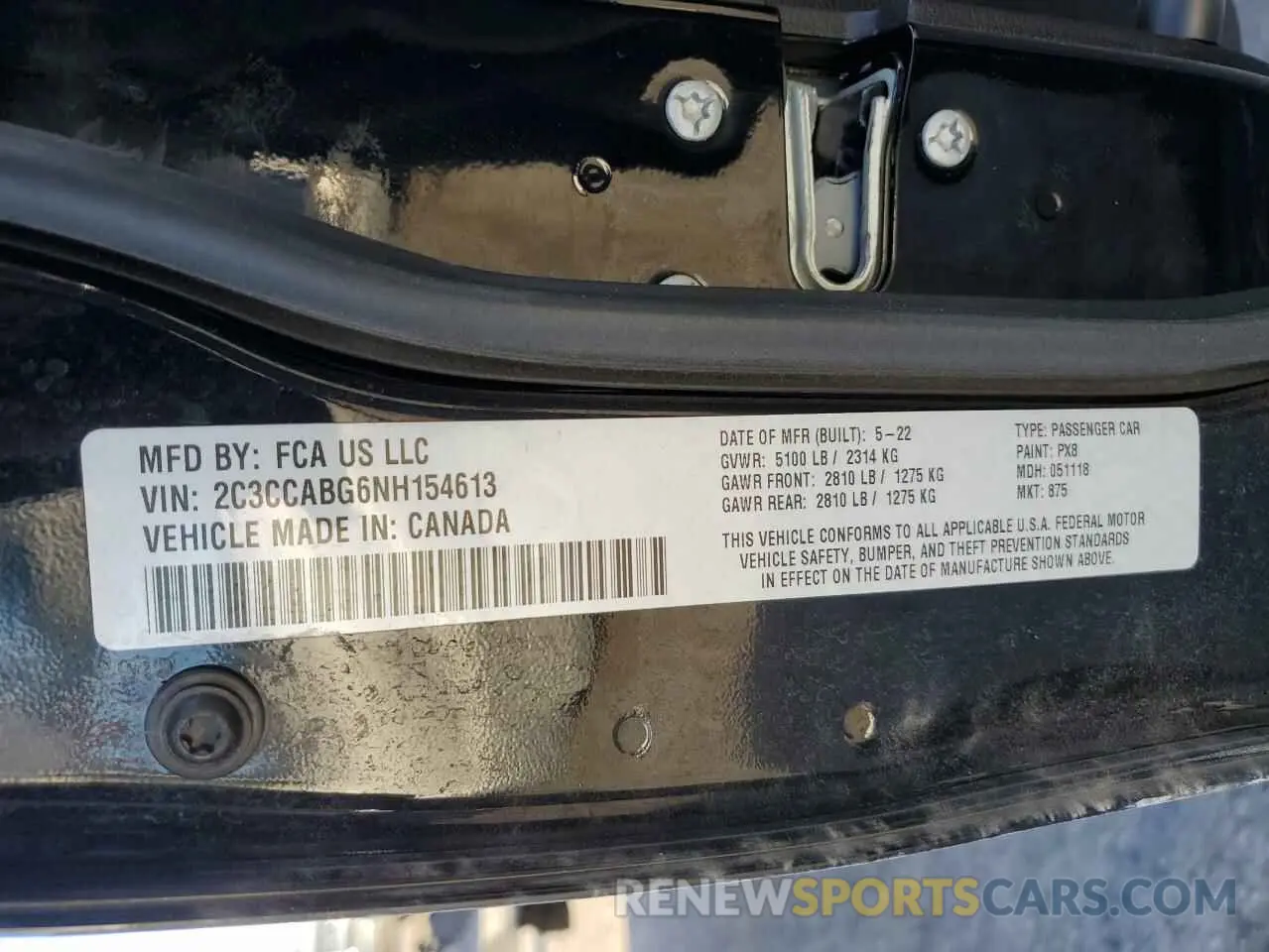 15 Photograph of a damaged car 2C3CCABG6NH154613 CHRYSLER 300 2022