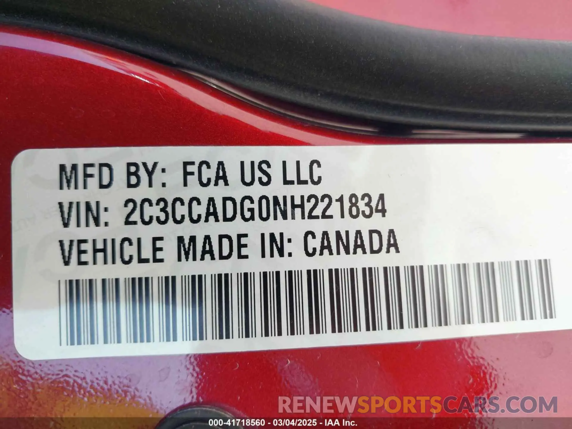 9 Фотография поврежденного автомобиля 2C3CCADG0NH221834 CHRYSLER 300 2022