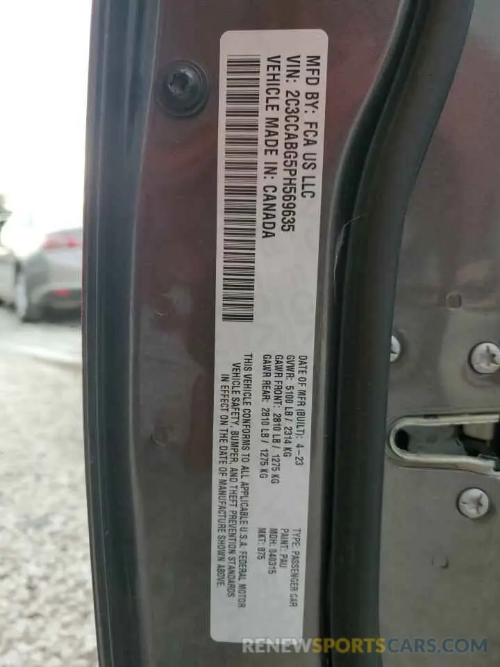 13 Фотография поврежденного автомобиля 2C3CCABG5PH569635 CHRYSLER 300 2023