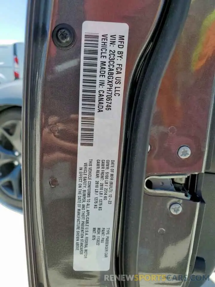 12 Photograph of a damaged car 2C3CCABGXPH706746 CHRYSLER 300 2023