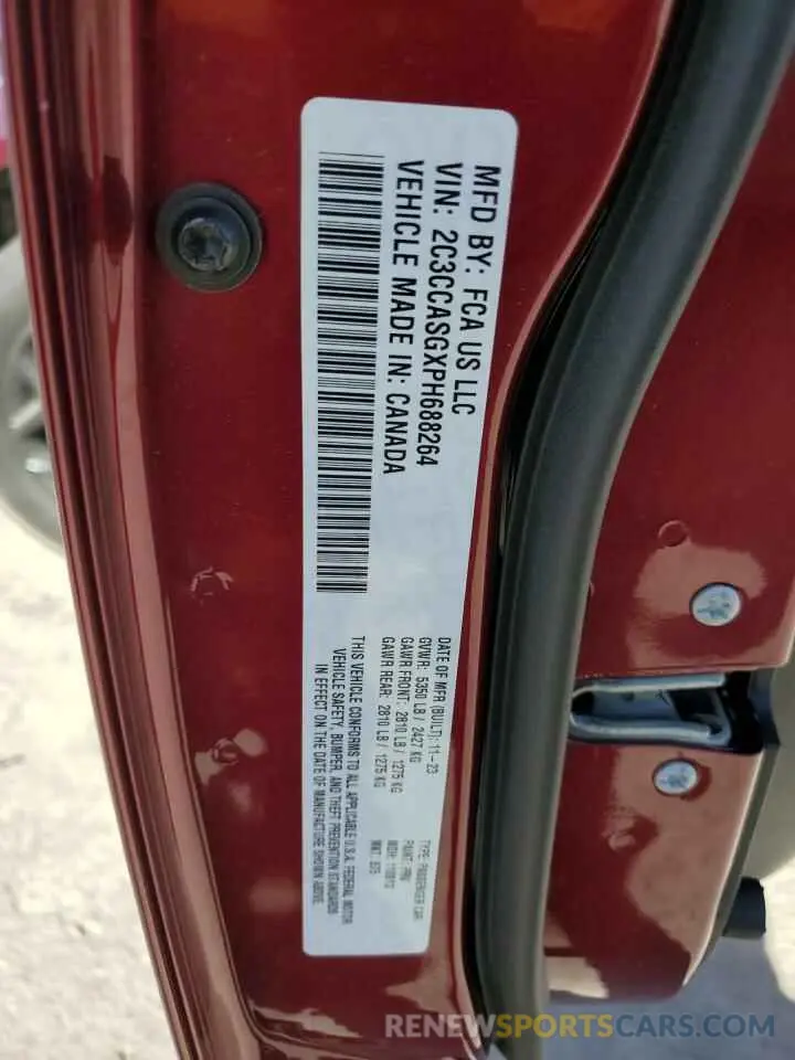 12 Фотография поврежденного автомобиля 2C3CCASGXPH688264 CHRYSLER 300 2023