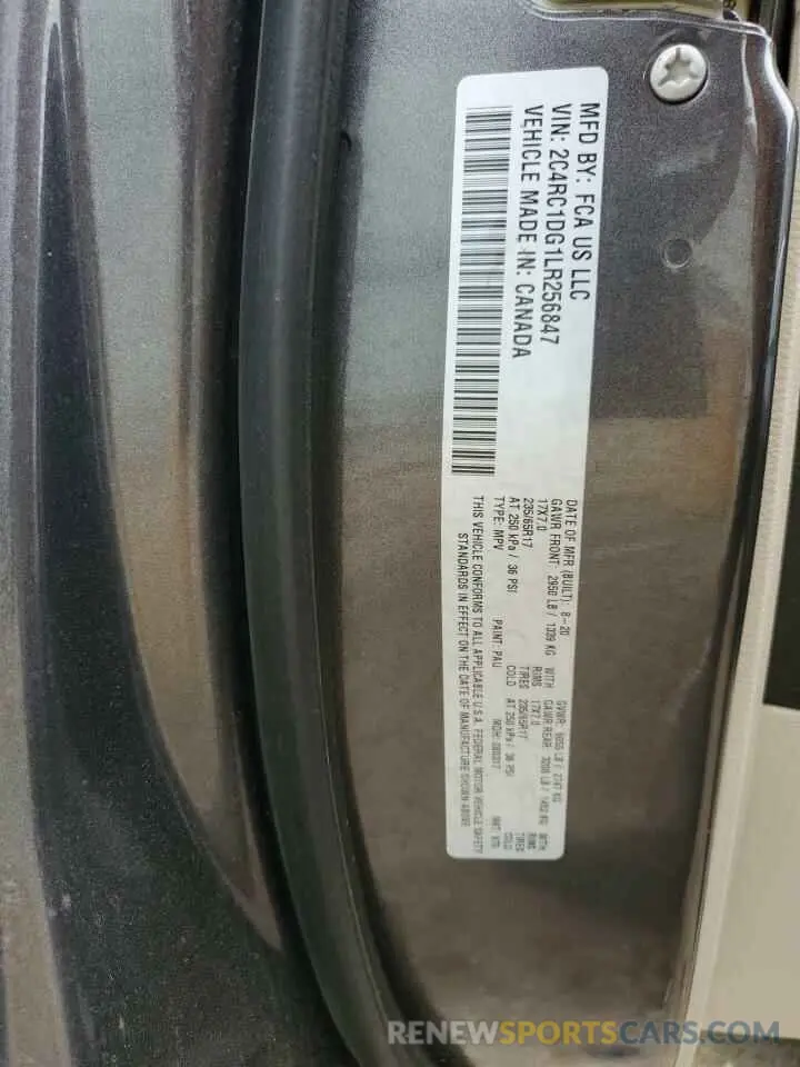 14 Фотография поврежденного автомобиля 2C4RC1DG1LR256847 CHRYSLER MINIVAN 2020