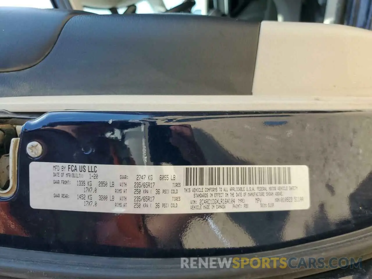 13 Фотография поврежденного автомобиля 2C4RC1DGXLR164104 CHRYSLER MINIVAN 2020