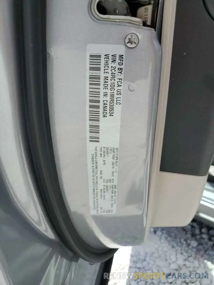 14 Фотография поврежденного автомобиля 2C4RC1DG1MR530534 CHRYSLER MINIVAN 2021