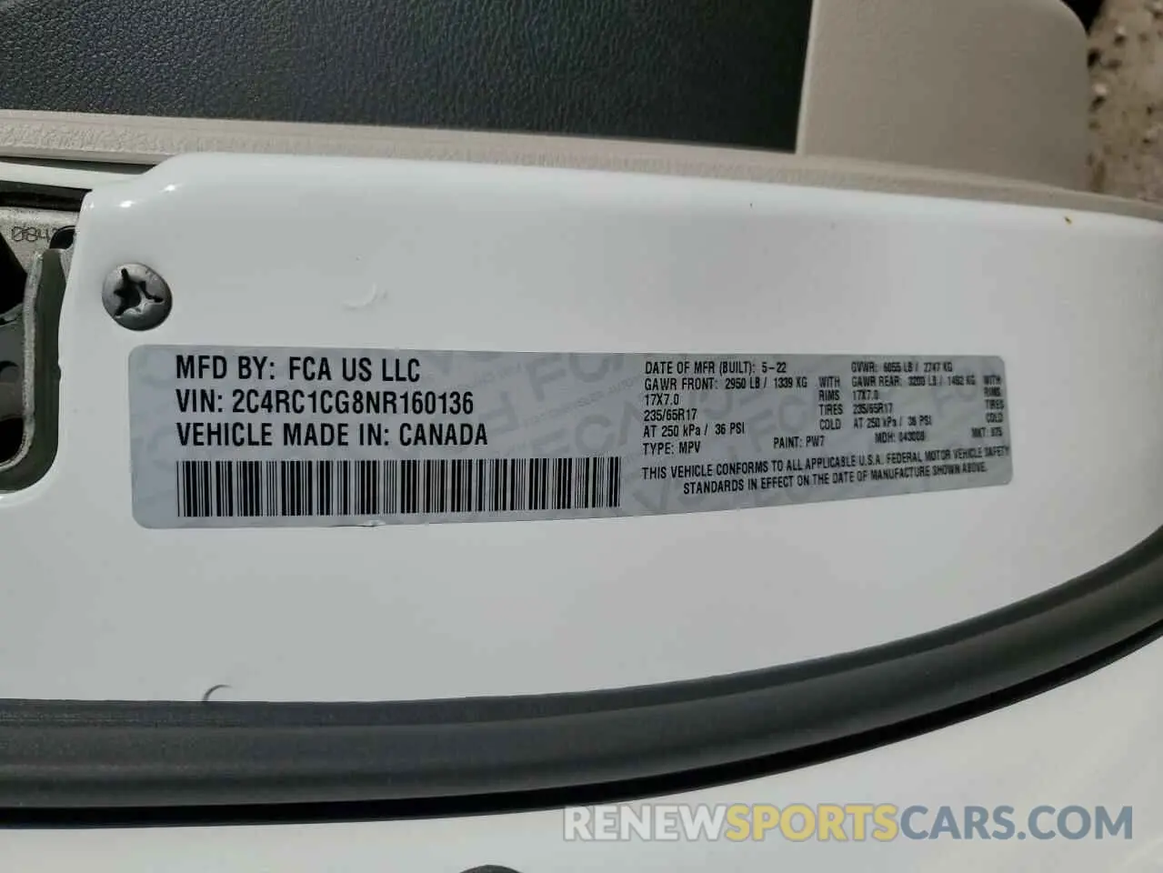 13 Фотография поврежденного автомобиля 2C4RC1CG8NR160136 CHRYSLER MINIVAN 2022