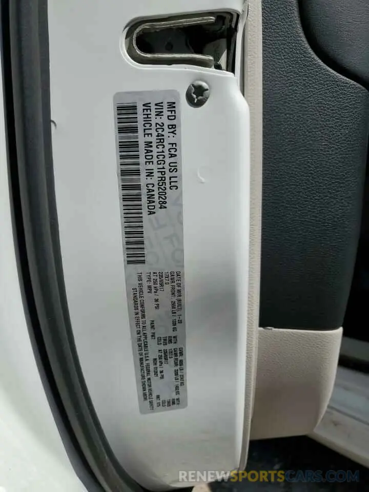 13 Фотография поврежденного автомобиля 2C4RC1CG1PR520284 CHRYSLER MINIVAN 2023